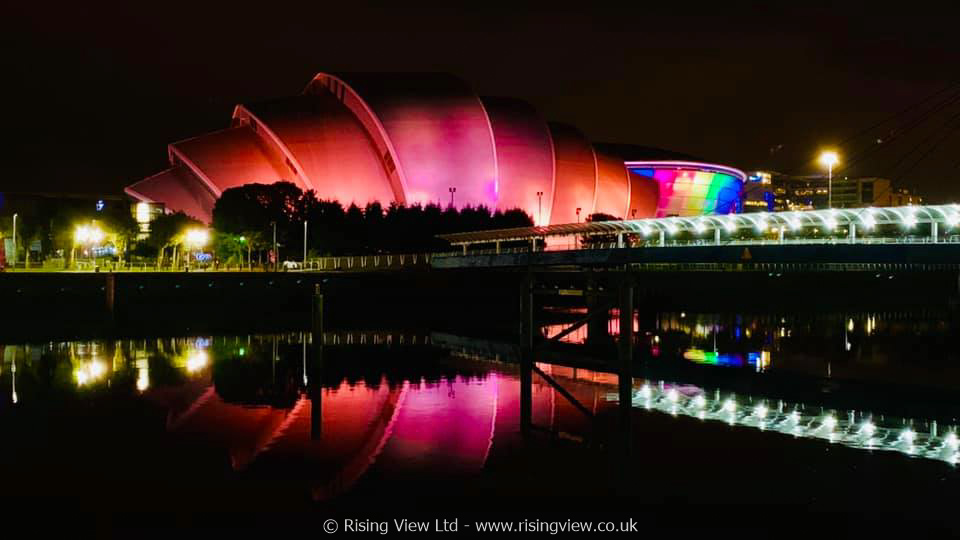 Scottish Event Campus (SEC) Night Drone Picture