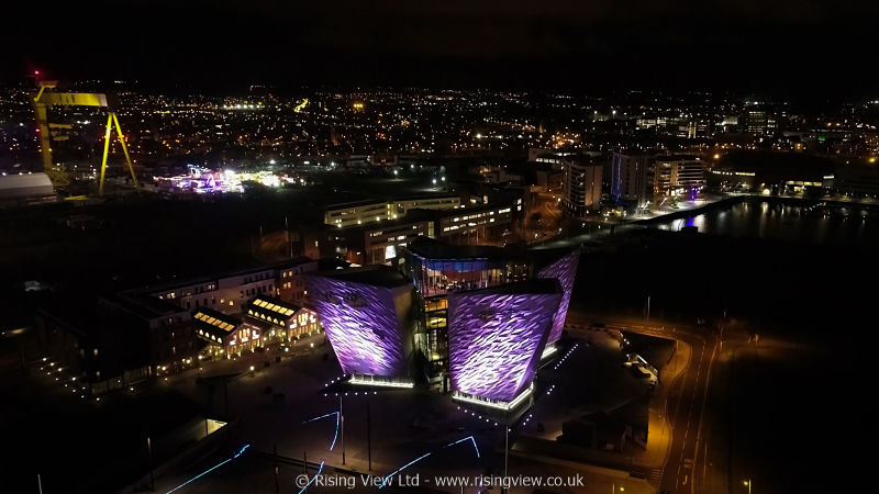 Titanic Belfast Night Drone Picture